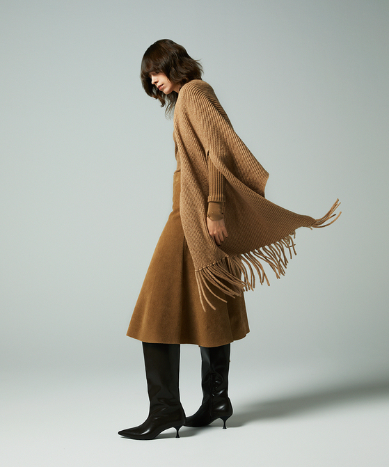 EAUVIRE ファインキャメルストール ブラウン