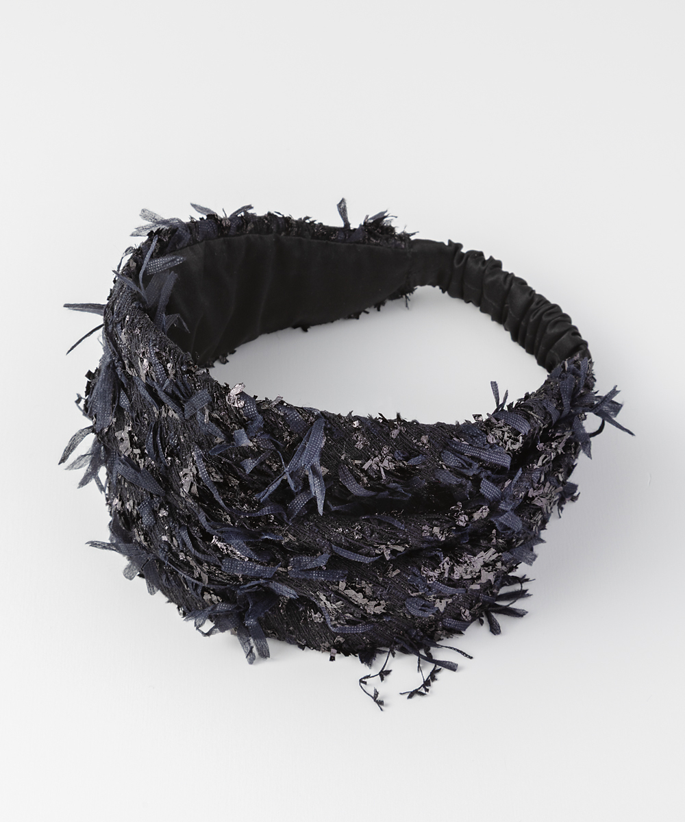 EAUVIRE リボンツイードヘッドピース ブラック