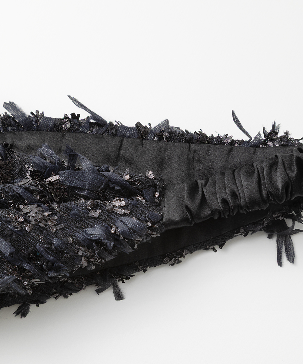 EAUVIRE リボンツイードヘッドピース ブラック