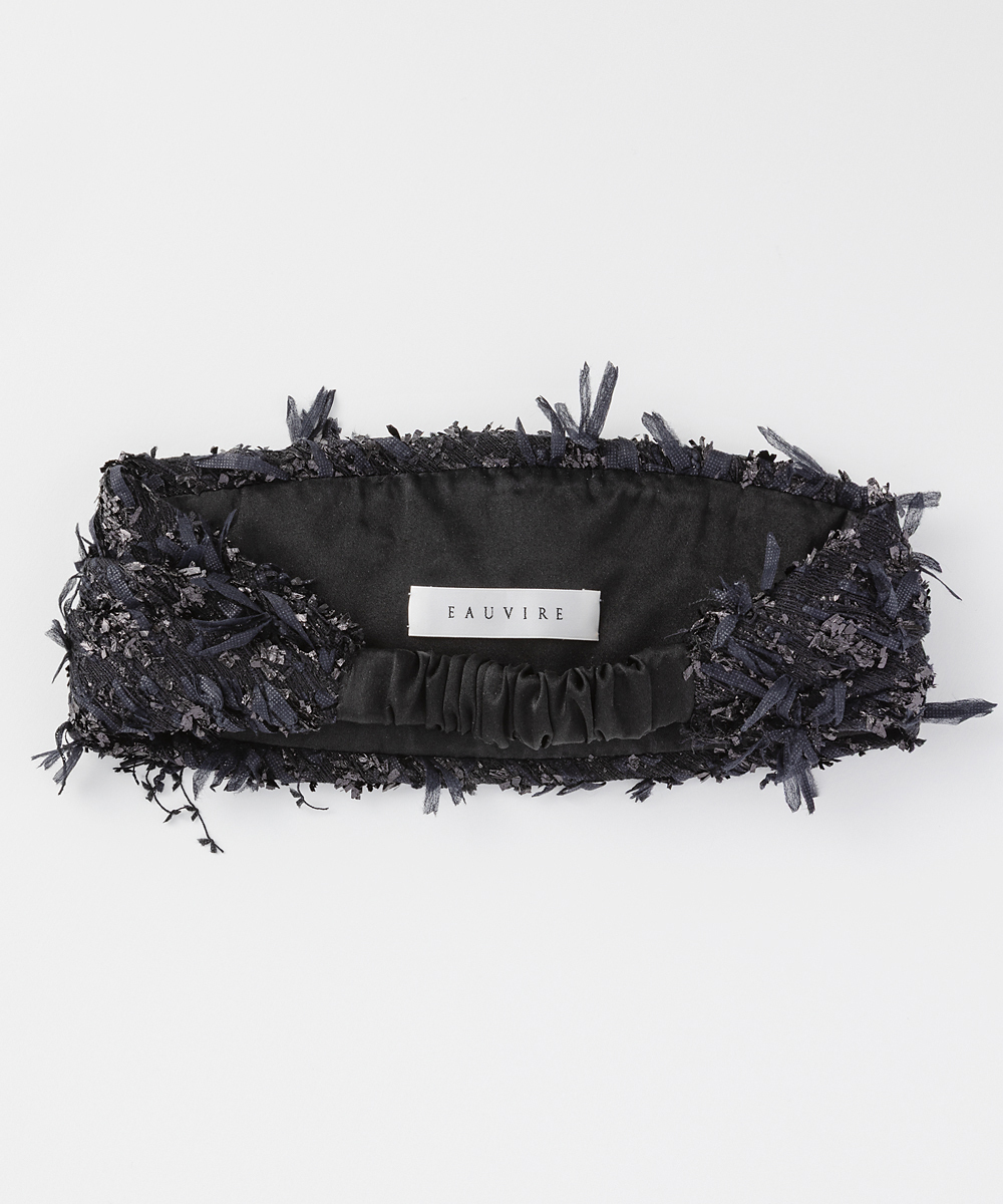 EAUVIRE リボンツイードヘッドピース ブラック