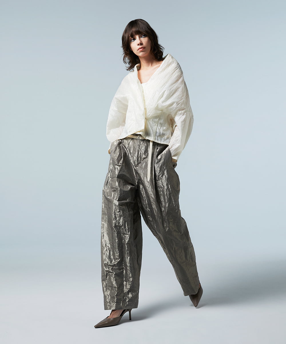 EAUVIRE レザーロング細ベルト ブラック