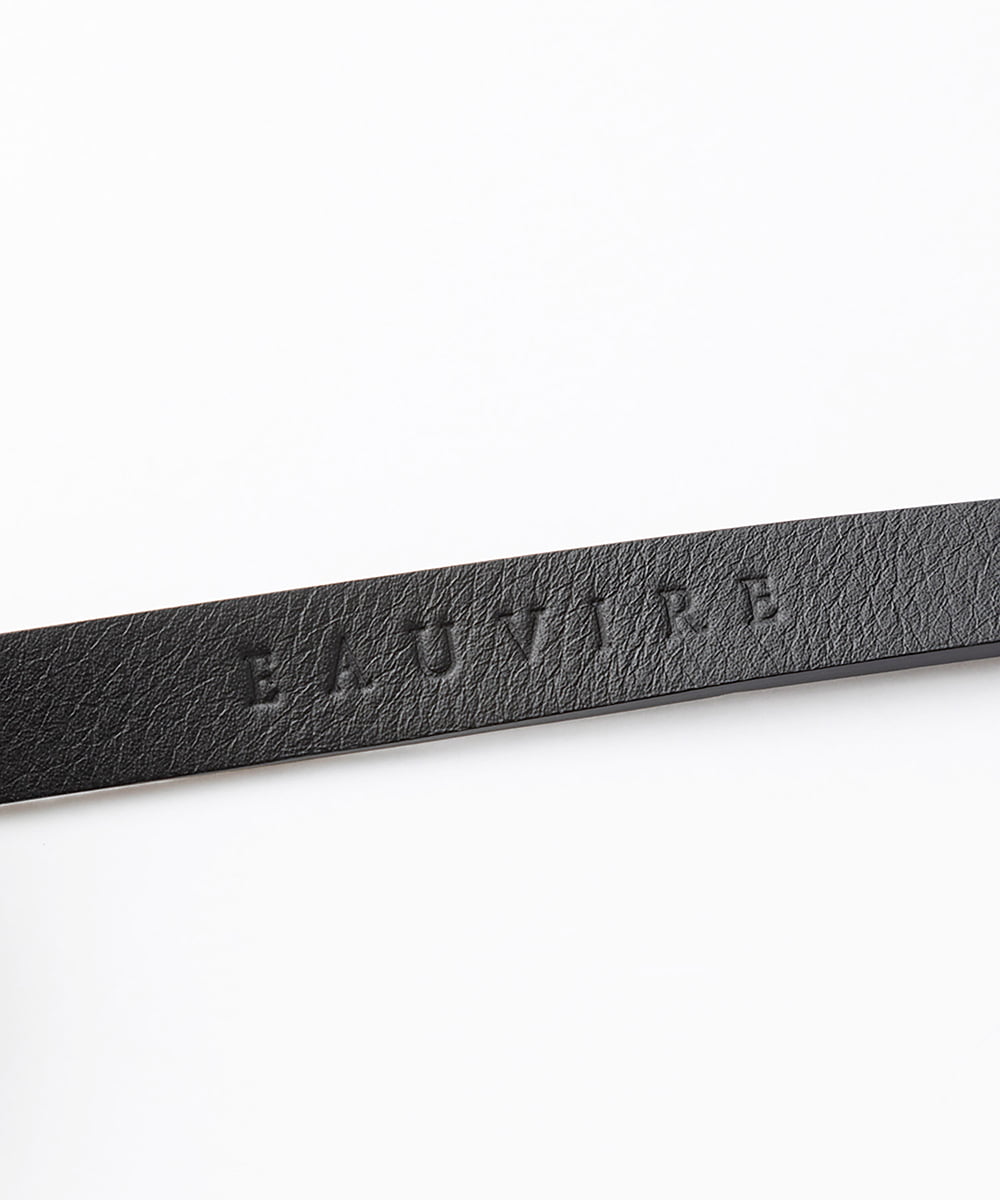 EAUVIRE レザーロング細ベルト ブラック