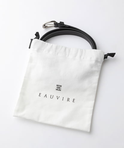EAUVIRE レザーロング細ベルト ブラック