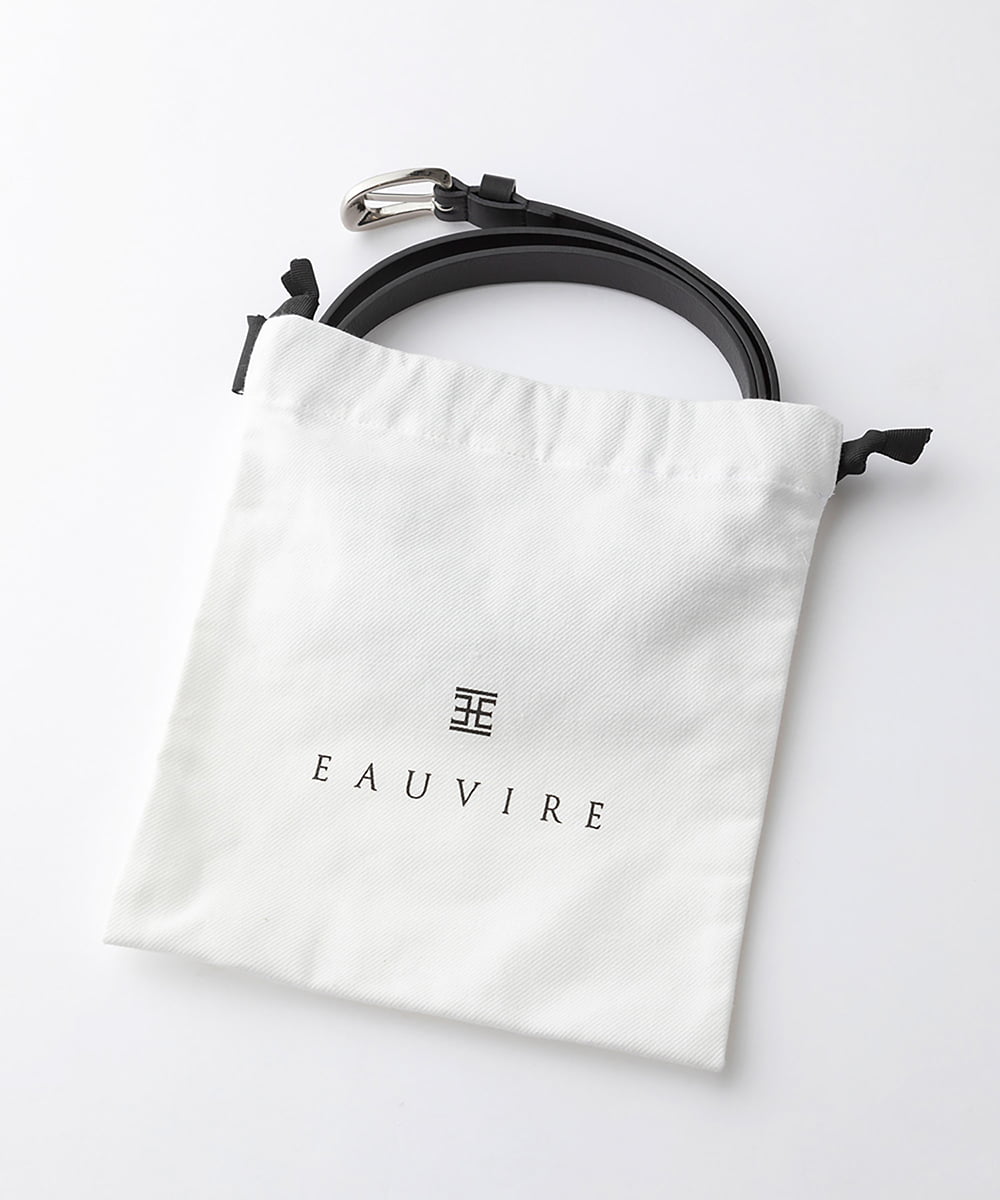 EAUVIRE レザーロング細ベルト ブラック