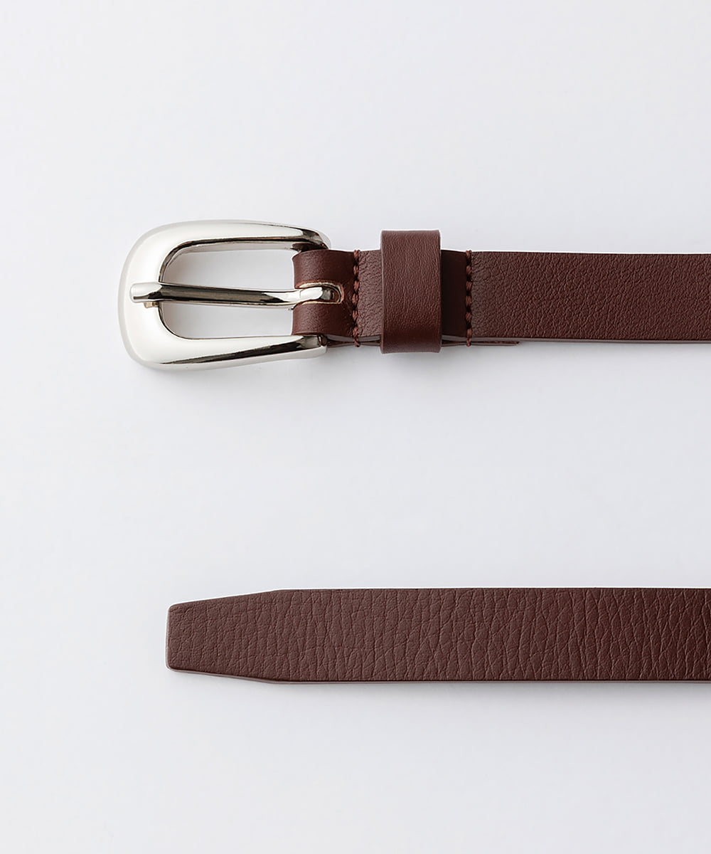 EAUVIRE レザーロング細ベルト ブラック