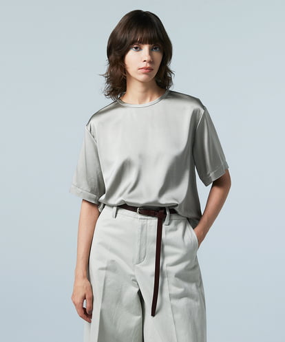 EAUVIRE レザーロング細ベルト ブラック