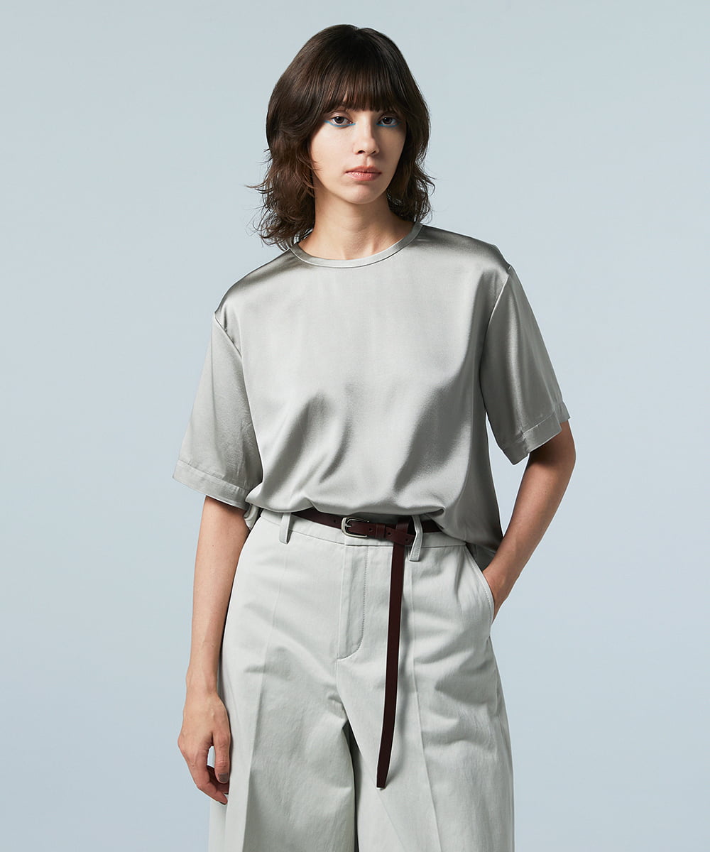 EAUVIRE レザーロング細ベルト ブラック