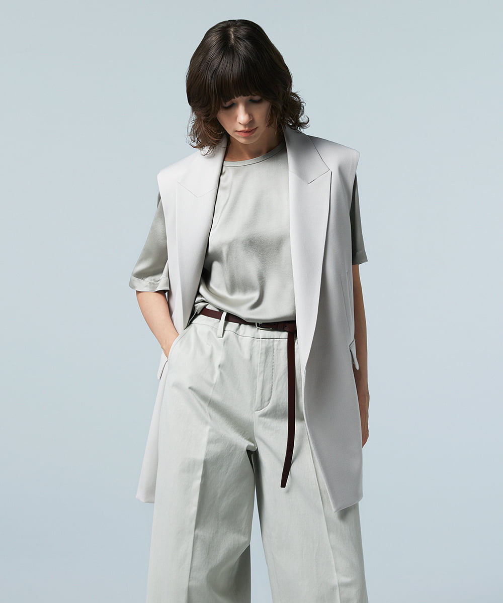 EAUVIRE レザーロング細ベルト ブラック