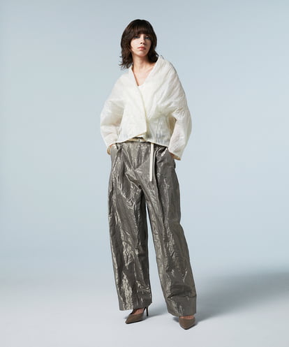 EAUVIRE レザーロング細ベルト ブラック