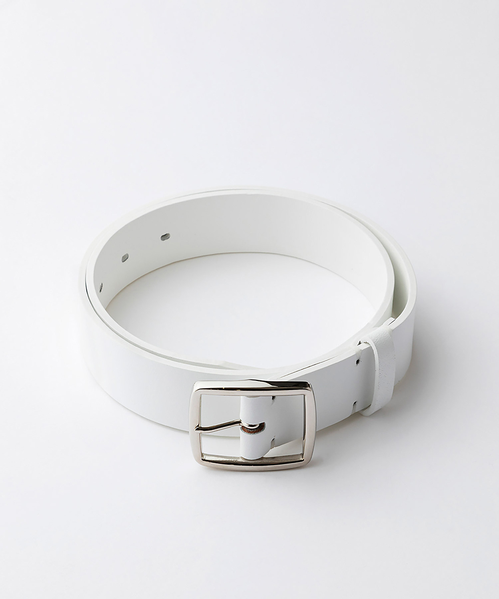 EAUVIRE 手縫いレザーベルト ホワイト