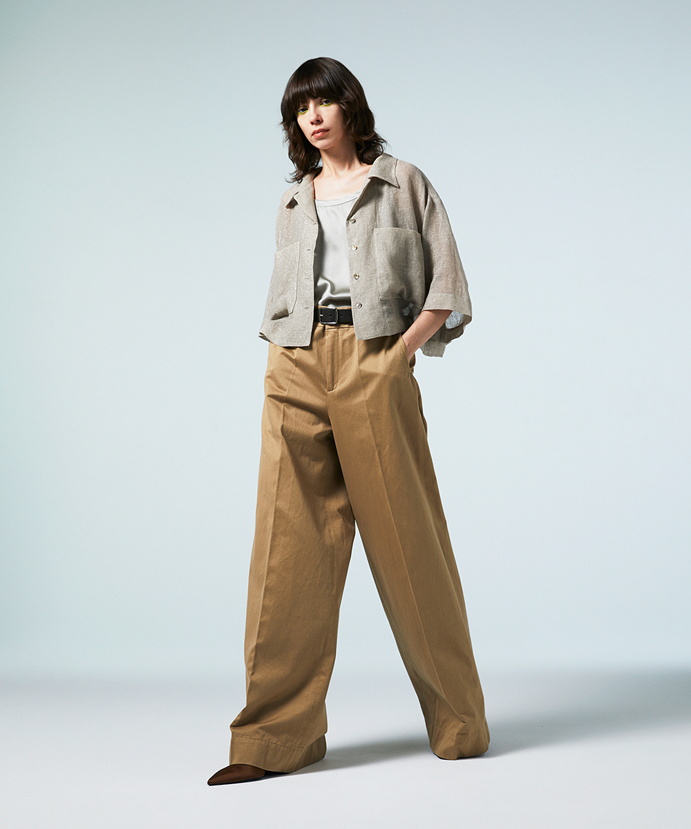 EAUVIRE 手縫いレザーベルト グレー