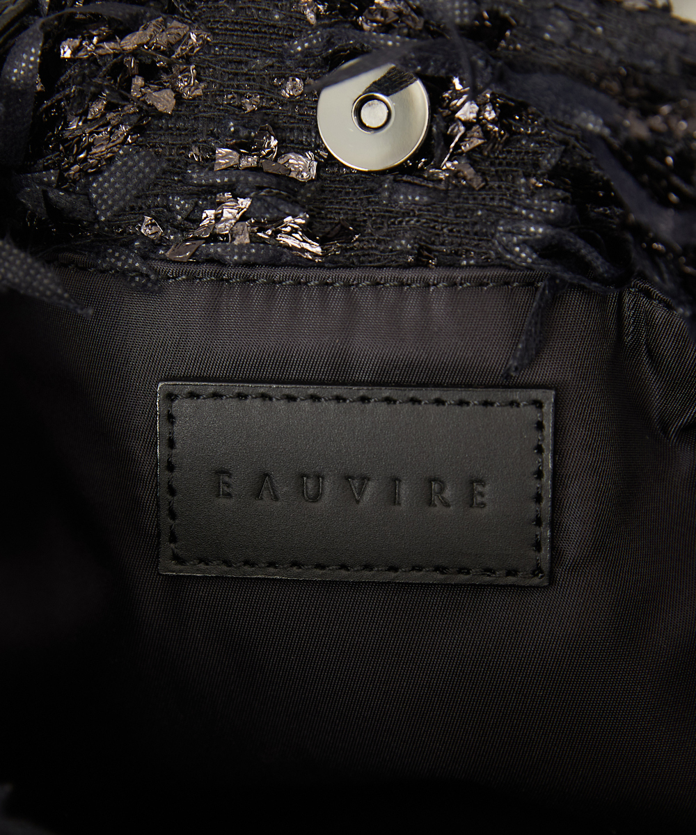 EAUVIRE リボンツイードバッグ ブラック