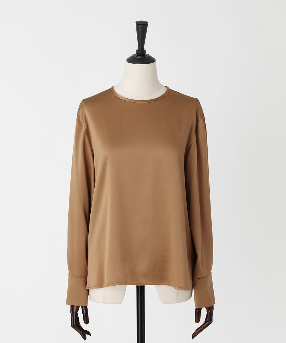 EAUVIRE ウォッシャブルシルクブラウス テラコッタ