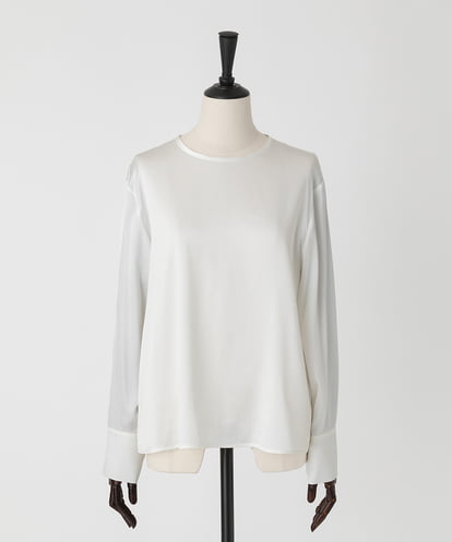 EAUVIRE ウォッシャブルシルクブラウス ホワイト