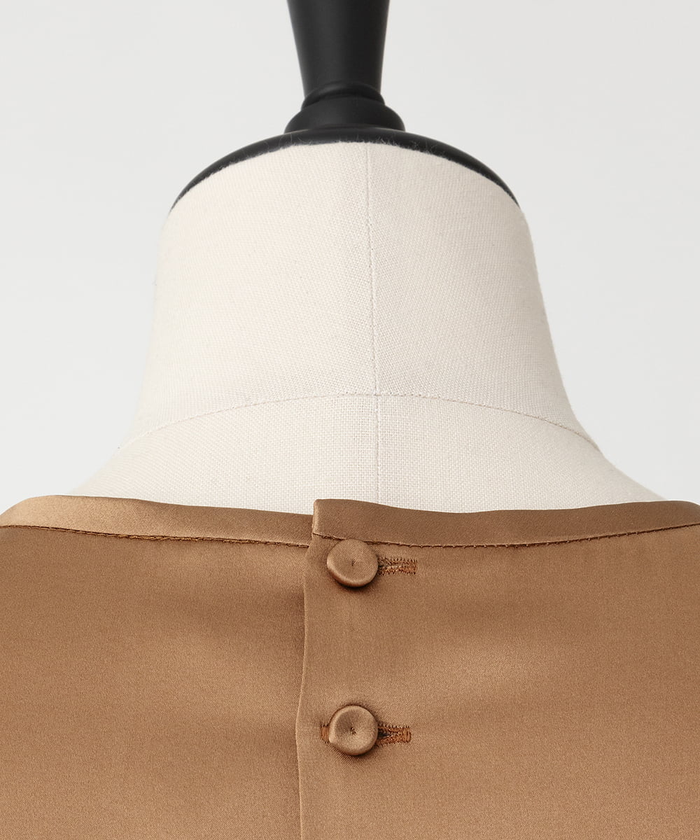 EAUVIRE ウォッシャブルシルクブラウス ライトグレー