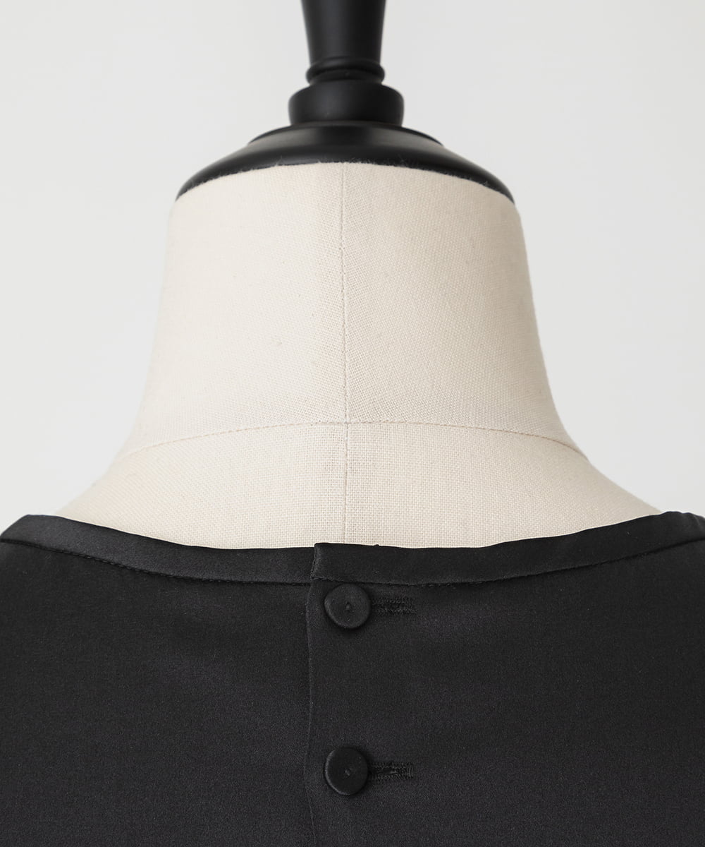 EAUVIRE ウォッシャブルシルクブラウス ライトグレー