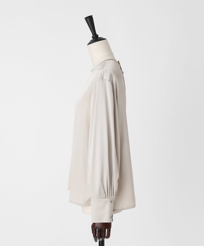 EAUVIRE ウォッシャブルシルクブラウス ライトグレー