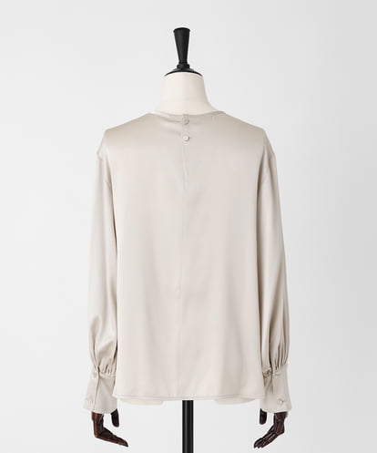 EAUVIRE ウォッシャブルシルクブラウス ライトグレー