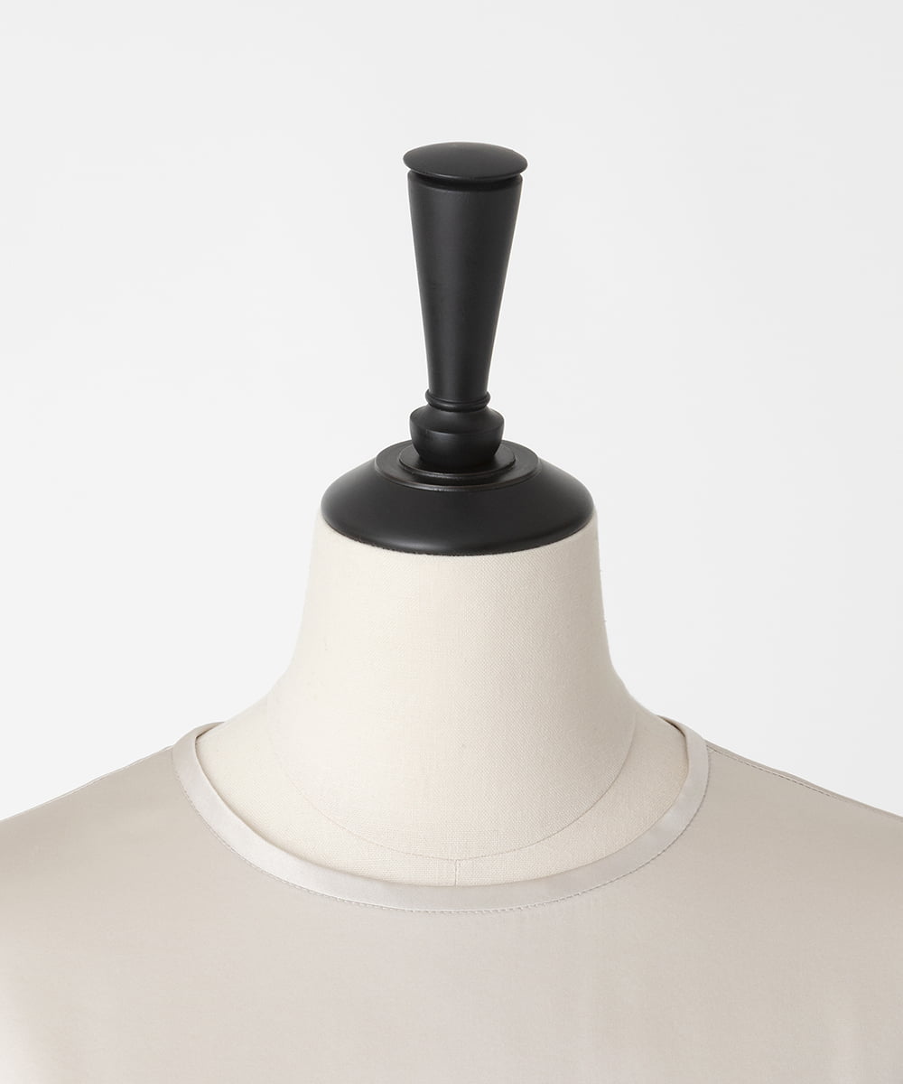 EAUVIRE ウォッシャブルシルクブラウス ライトグレー