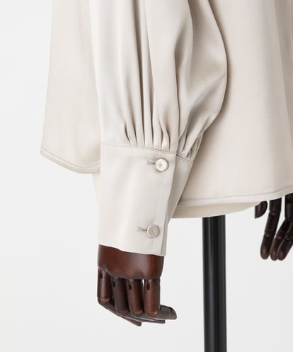 EAUVIRE ウォッシャブルシルクブラウス ライトグレー