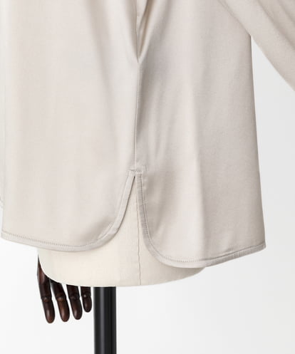 EAUVIRE ウォッシャブルシルクブラウス ライトグレー