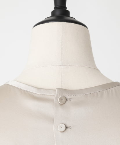 EAUVIRE ウォッシャブルシルクブラウス ライトグレー