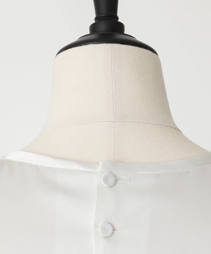 EAUVIRE ウォッシャブルシルクブラウス ライトグレー