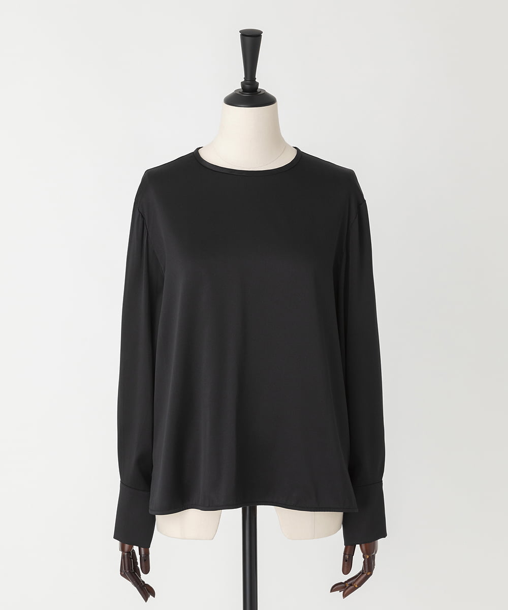 EAUVIRE ウォッシャブルシルクブラウス ブラック