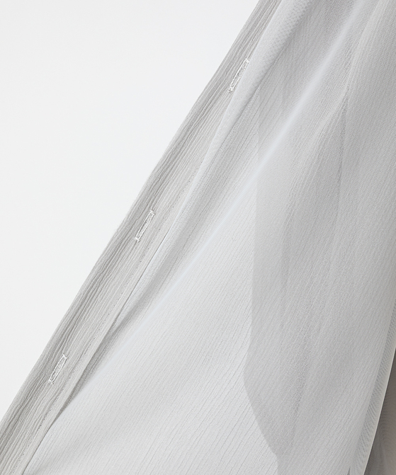 EAUVIRE ボウタイブラウス ライトグレー