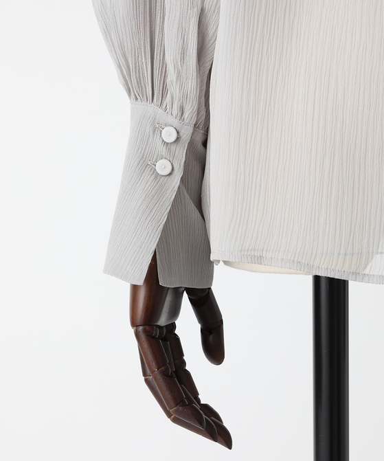 EAUVIRE ボウタイブラウス ライトグレー