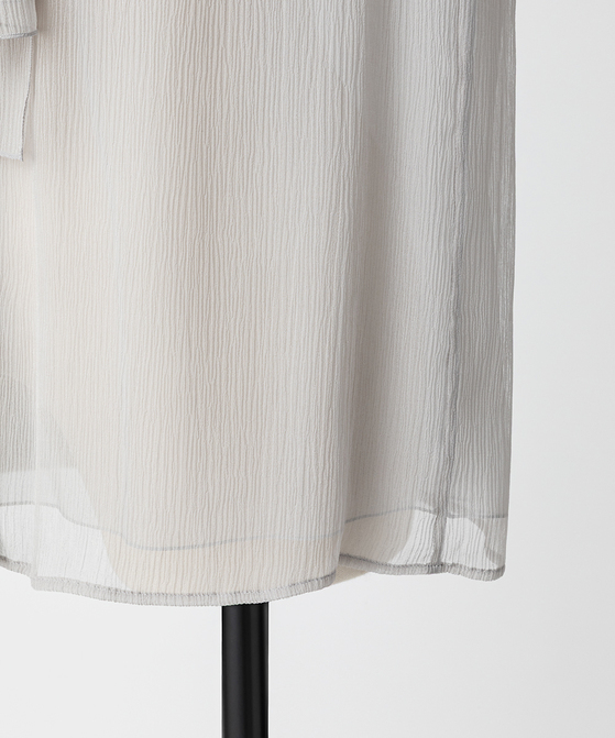 EAUVIRE ボウタイブラウス ライトグレー