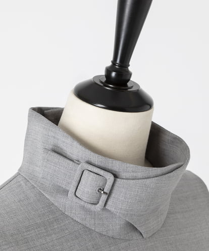 EAUVIRE ベルテッドハイネックシャツ ライトグレー