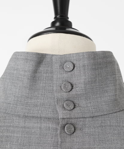 EAUVIRE ベルテッドハイネックシャツ ライトグレー