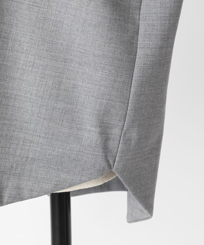 EAUVIRE ベルテッドハイネックシャツ ライトグレー