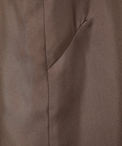 EAUVIRE スタンドカラーノースリーブブラウス ブラウン