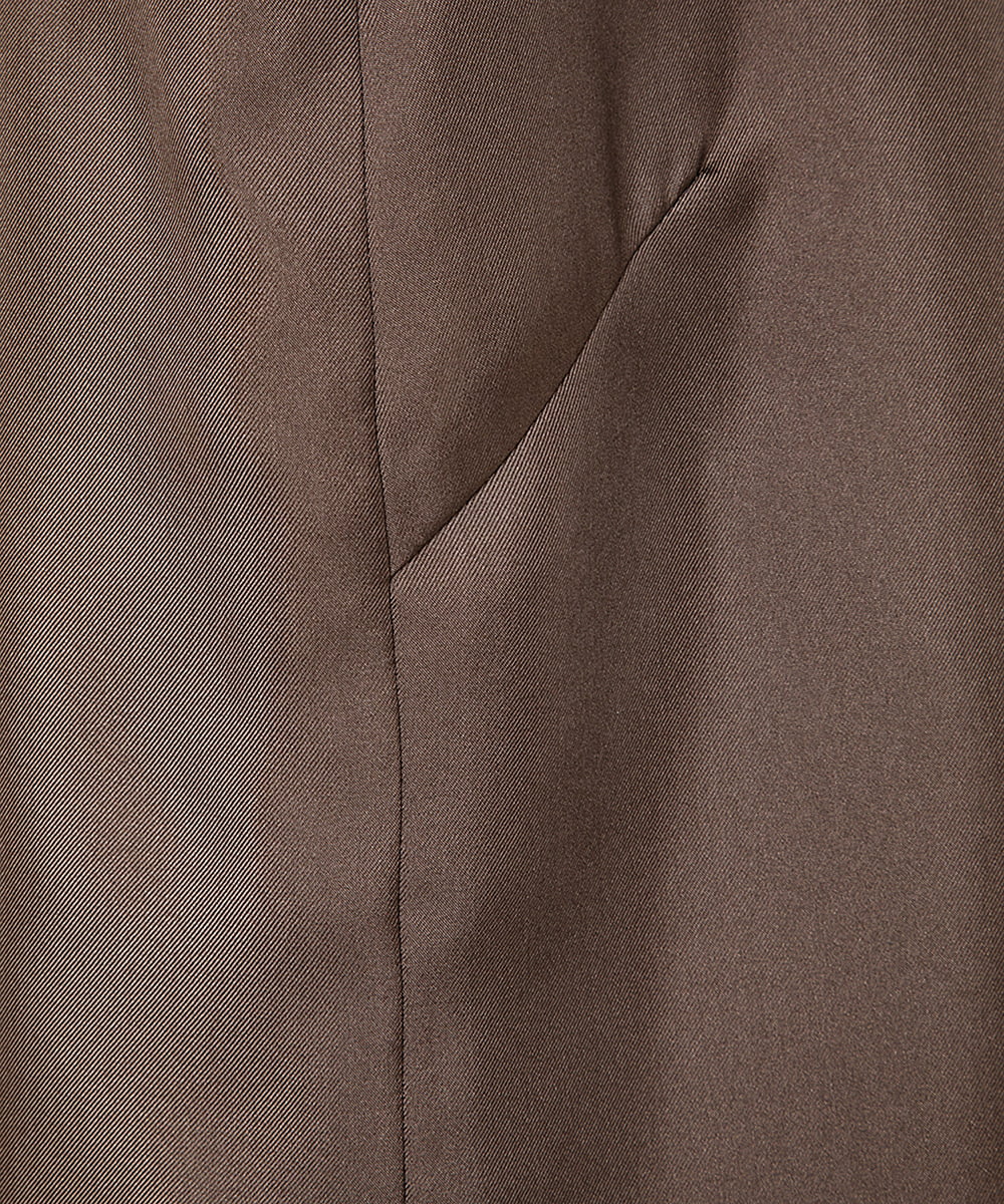 EAUVIRE スタンドカラーノースリーブブラウス ブラウン