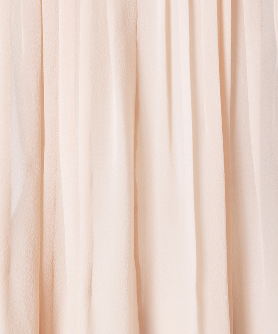 EAUVIRE ランダムタックシルクブラウス ピンク