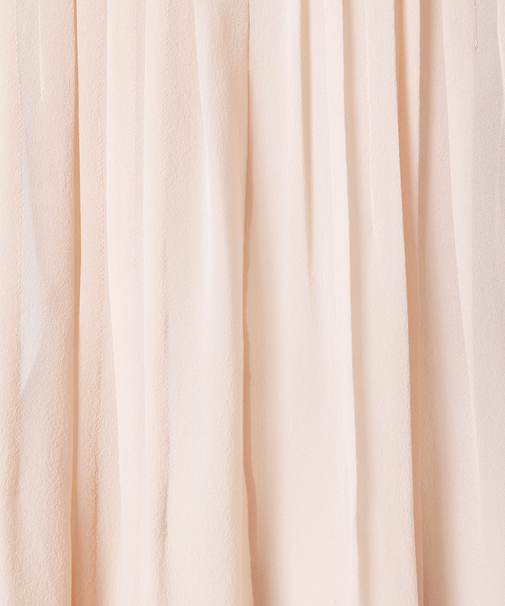 EAUVIRE ランダムタックシルクブラウス ピンク