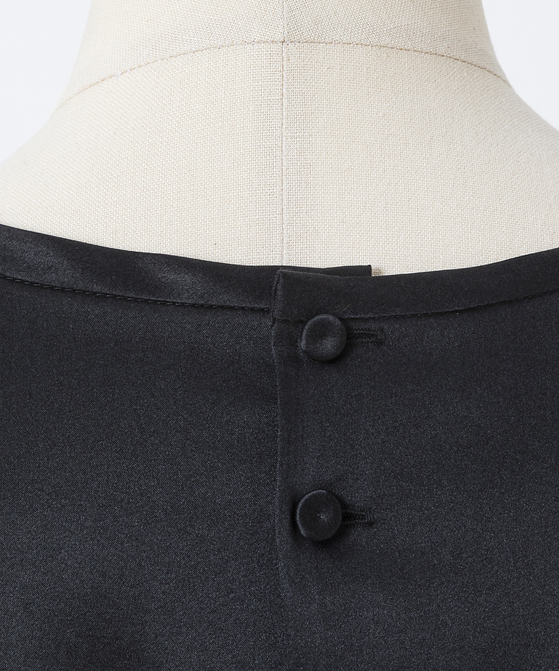 EAUVIRE ウォッシャブルシルクTブラウス バーガンディ