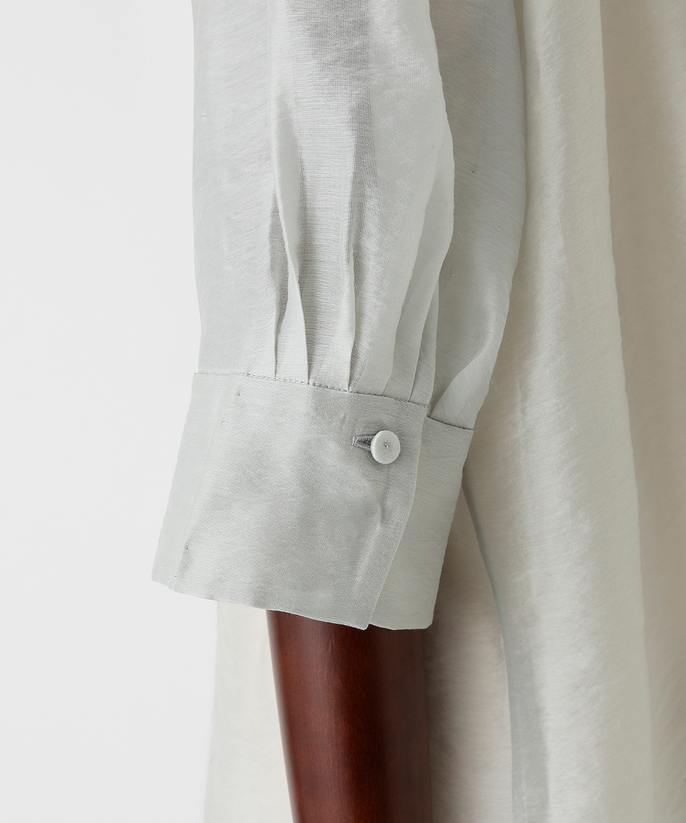 EAUVIRE ハーフスリーブボウタイブラウス ライトグレー