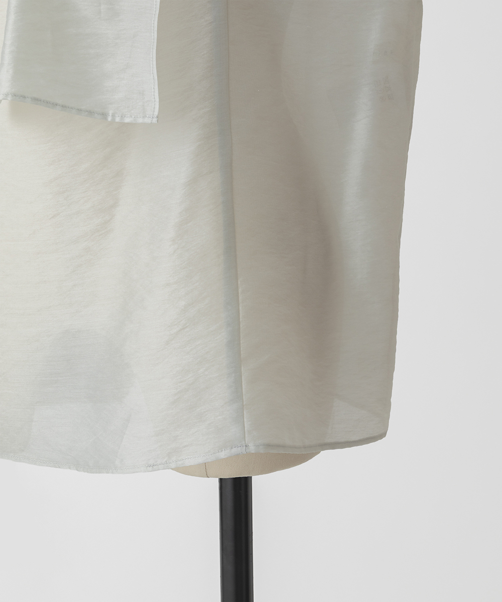 EAUVIRE ハーフスリーブボウタイブラウス ライトグレー