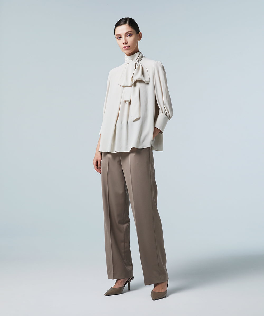 EAUVIRE ボウタイブラウス ベージュ