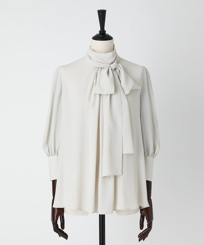 EAUVIRE ボウタイブラウス ベージュ