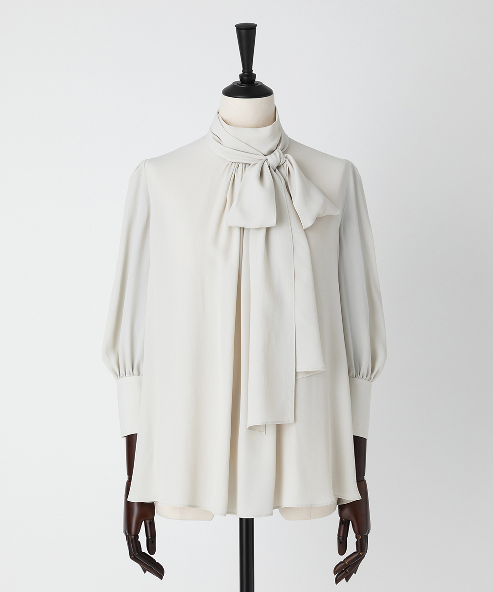 EAUVIRE ボウタイブラウス ベージュ