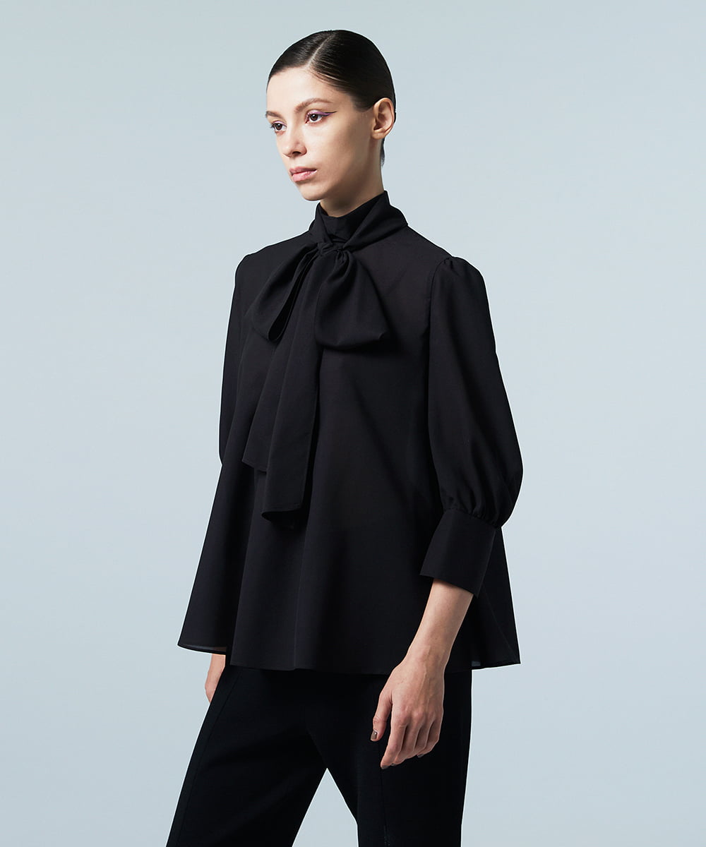 EAUVIRE ボウタイブラウス ブラック