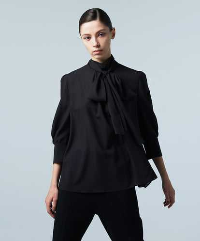EAUVIRE ボウタイブラウス ブラック