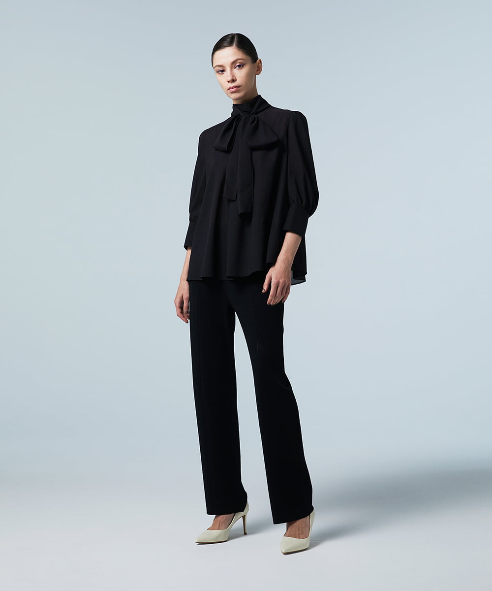EAUVIRE ボウタイブラウス ブラック
