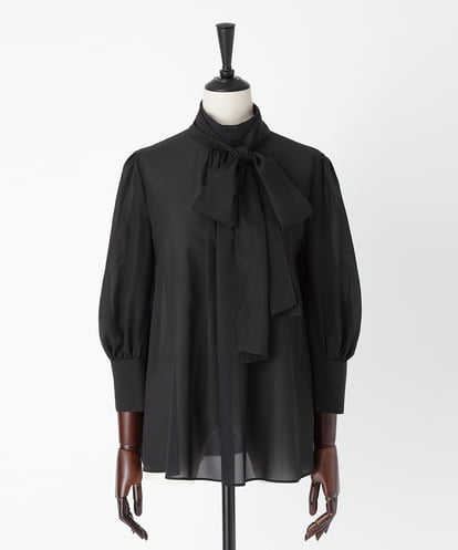 EAUVIRE ボウタイブラウス ブラック