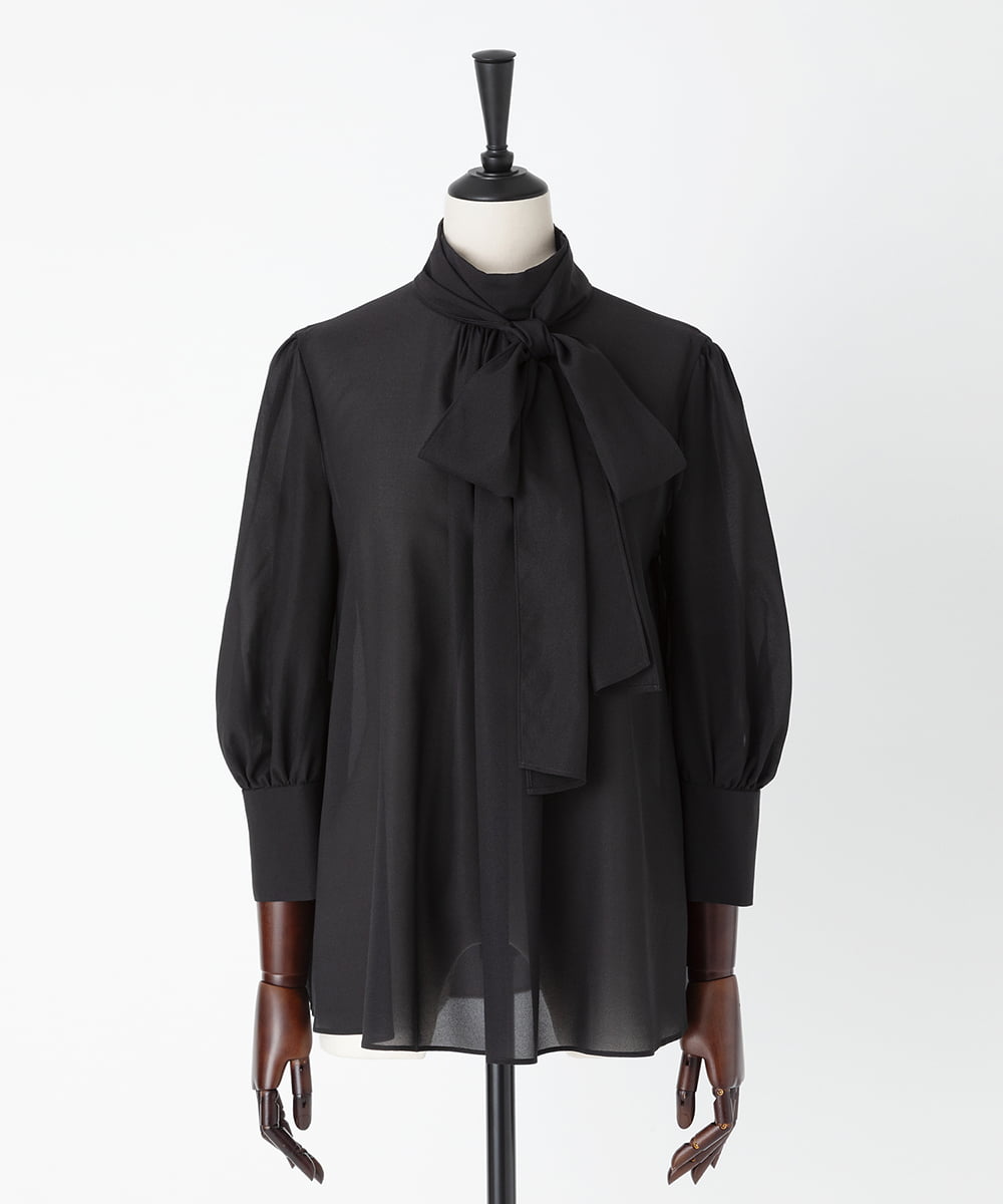 EAUVIRE ボウタイブラウス ブラック
