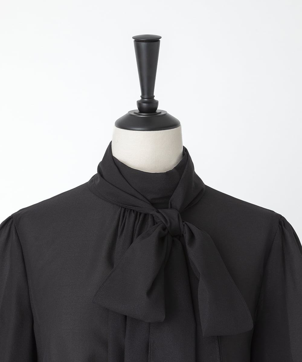 EAUVIRE ボウタイブラウス ブラック